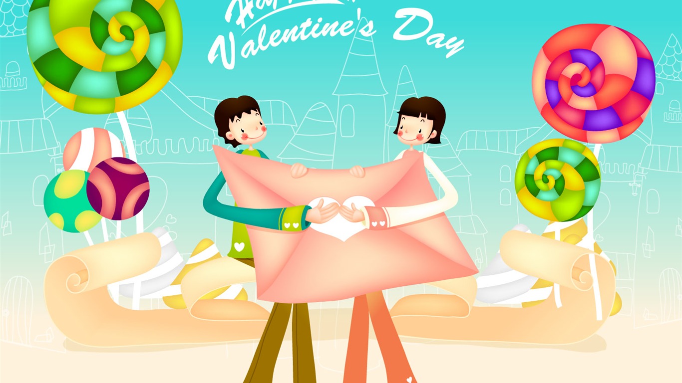 Valentine's Day vectoriales #10 - 1366x768