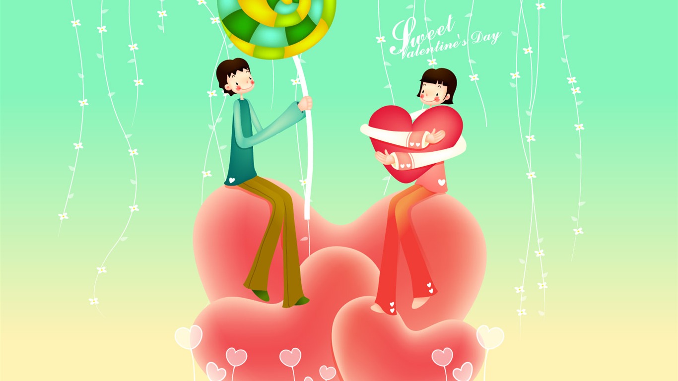 Vector Valentine's Day #12 - 1366x768