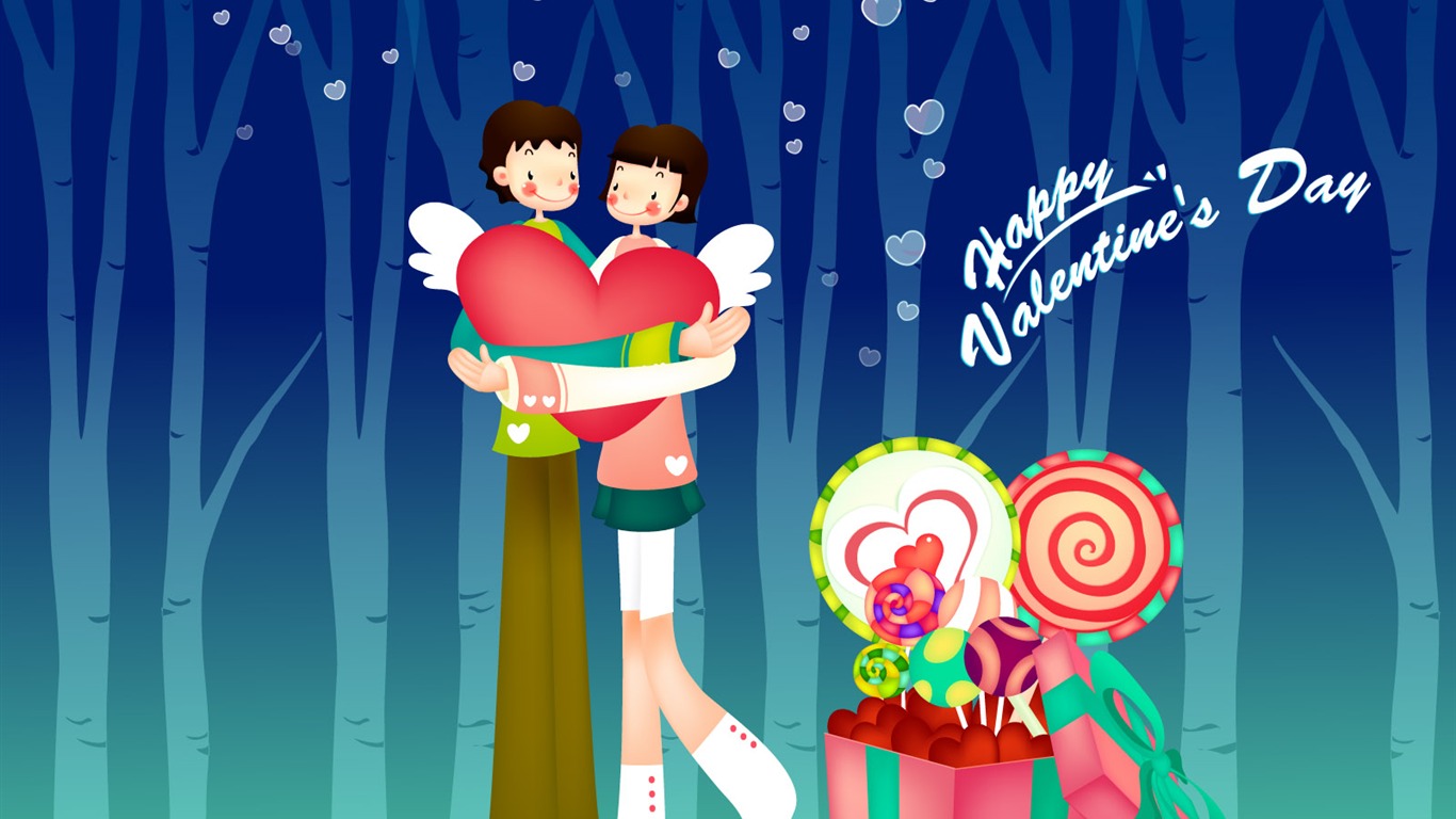 Valentine's Day vectoriales #14 - 1366x768