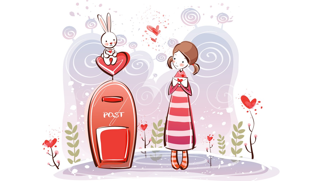 Cartoon Valentine's Day wallpapers (1) #10 - 1366x768