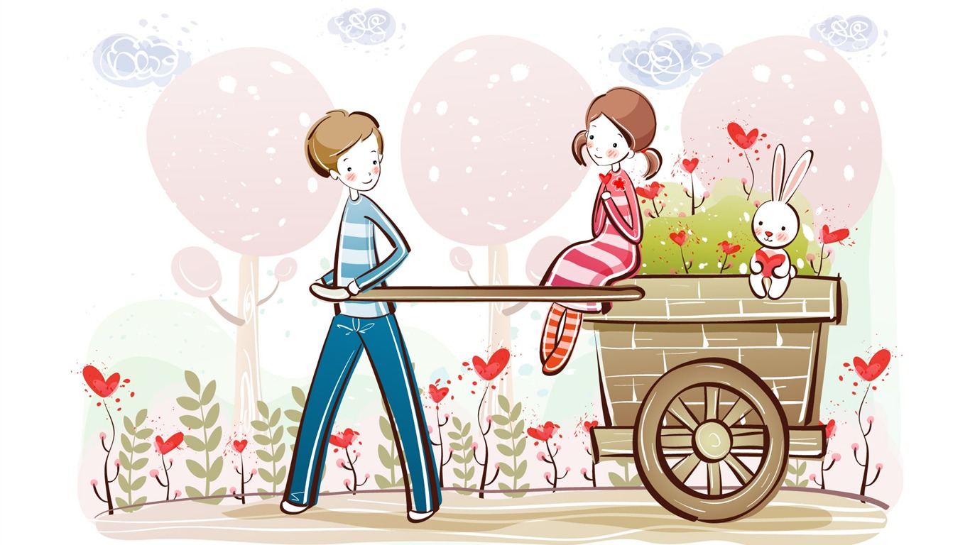 Cartoon Valentine's Day wallpapers (1) #11 - 1366x768