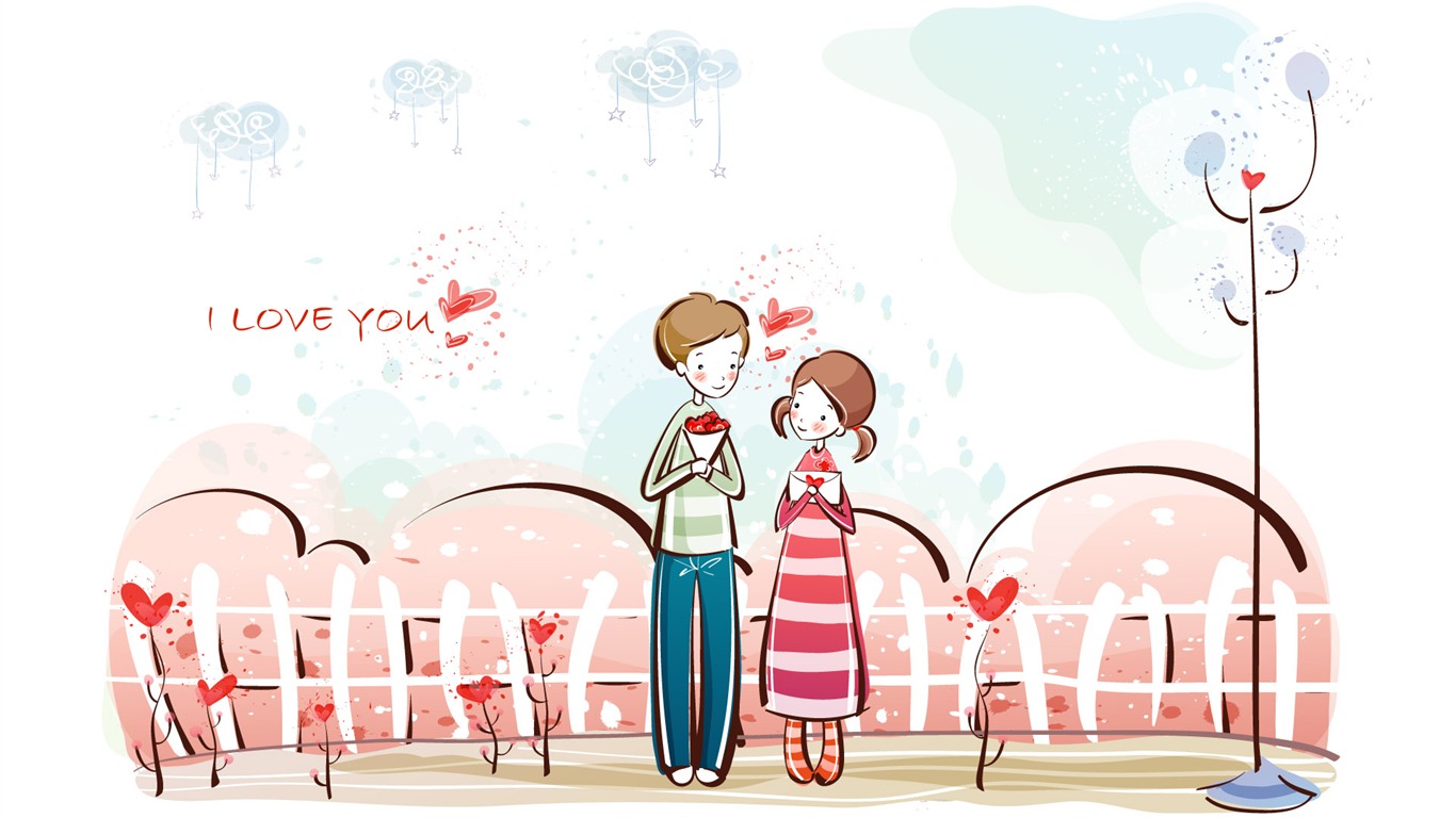 Cartoon Valentine's Day wallpapers (1) #14 - 1366x768