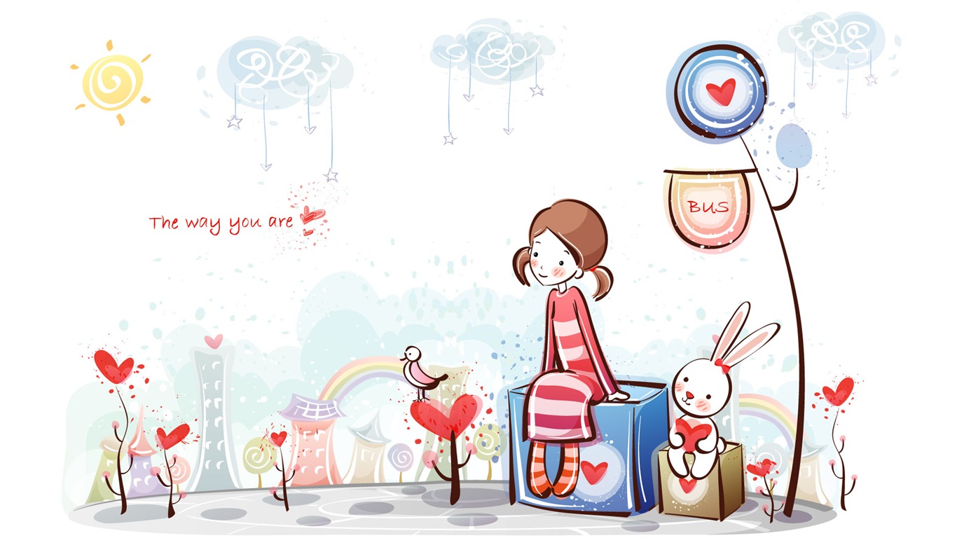 Cartoon Valentine's Day wallpapers (2) #6 - 1366x768