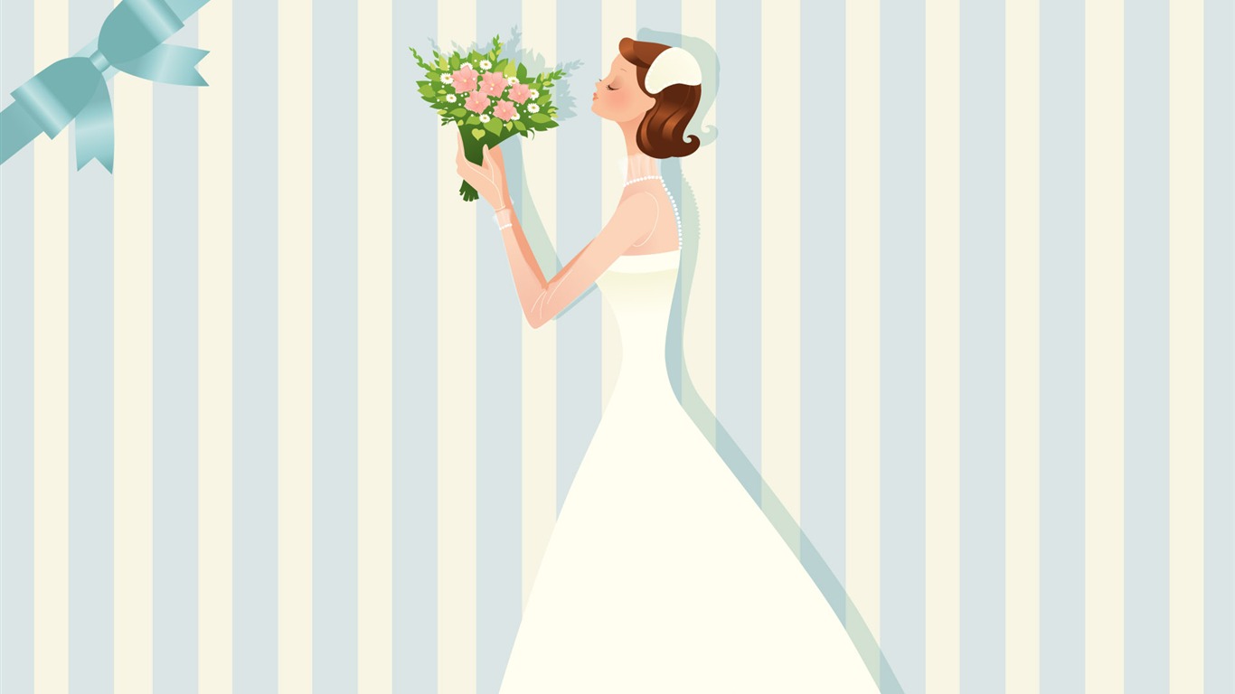 ベクトルの壁紙の結婚式の花嫁 (1) #9 - 1366x768
