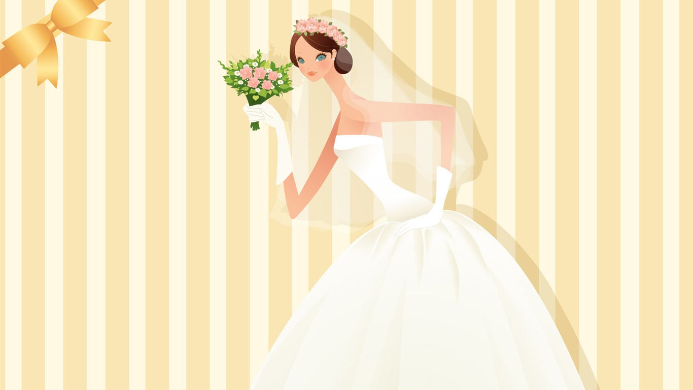 ベクトルの壁紙の結婚式の花嫁 (1) #10 - 1366x768