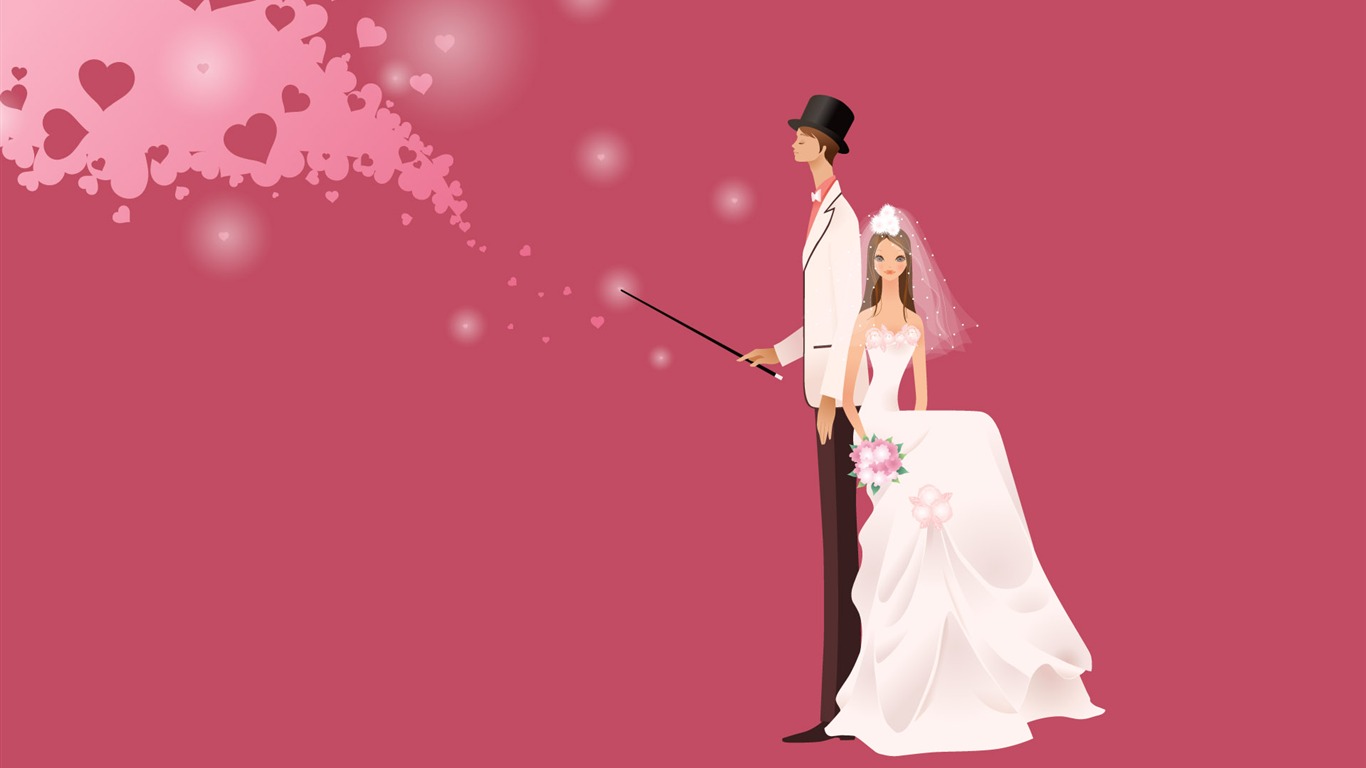ベクトルの壁紙の結婚式の花嫁 (1) #14 - 1366x768