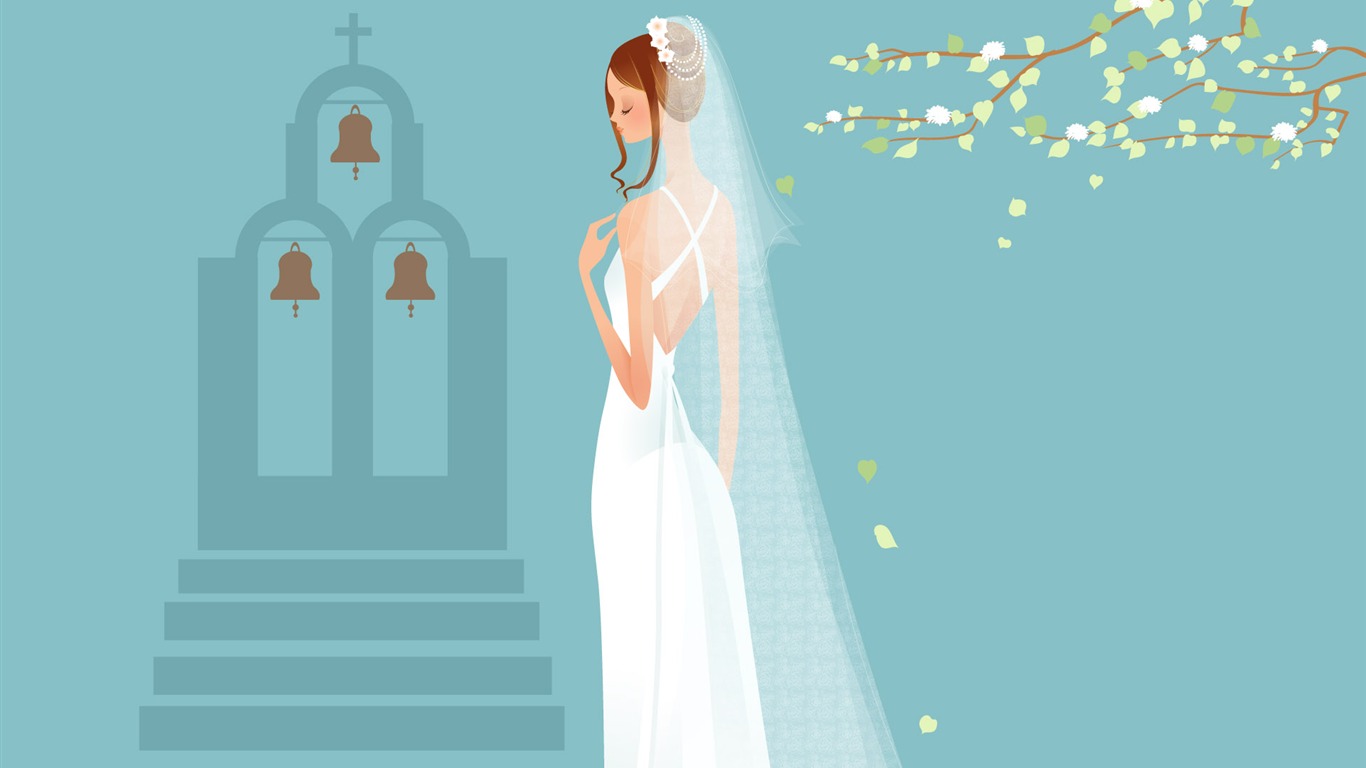 Vector wallpaper wedding bride (1) #15 - 1366x768