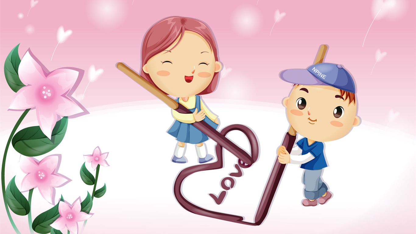 Día de San Valentín Amor Fondos vectoriales (1) #5 - 1366x768