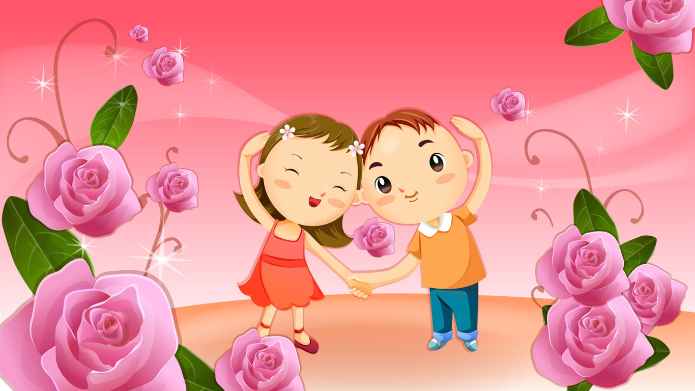 Valentine's Day Vector Love Wallpaper (1) #14 - 1366x768