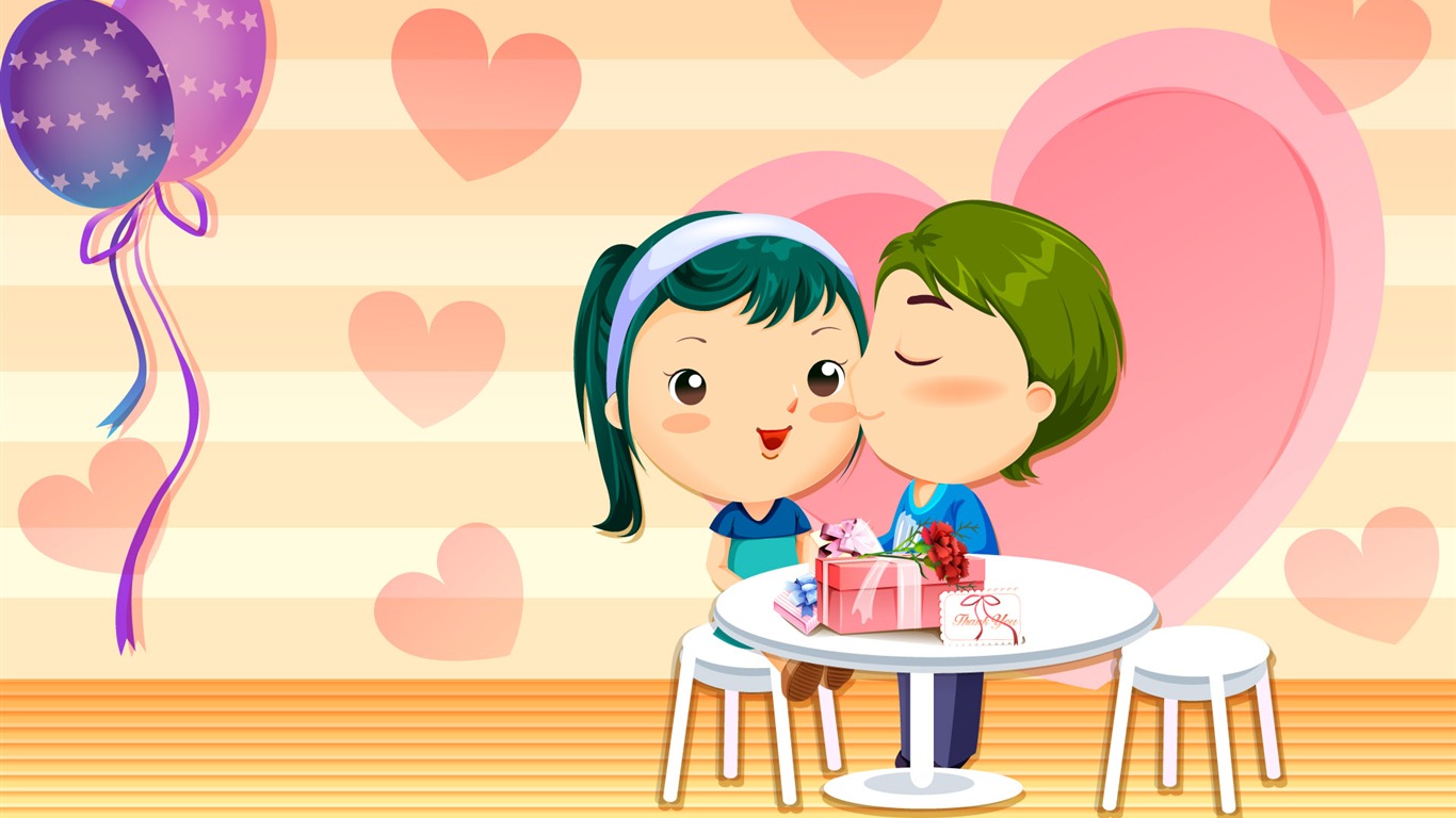 Día de San Valentín Amor Fondos vectoriales (2) #18 - 1366x768