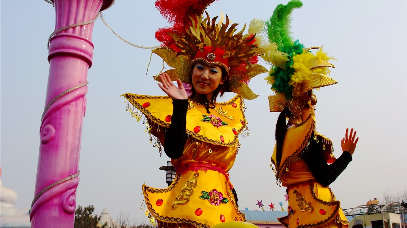 Happy Čínský Nový rok v Pekingu Yang Temple (prutu práce) #7 - 1366x768