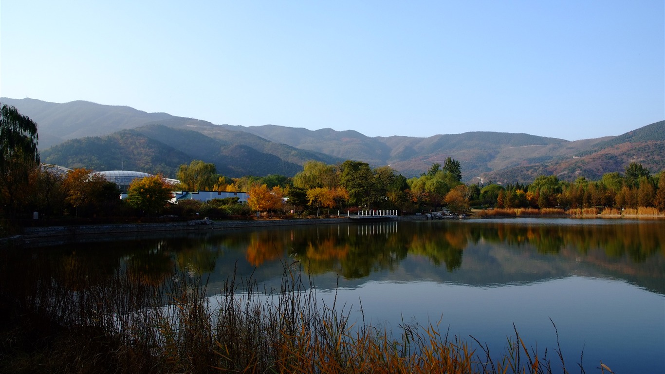 jardin d'automne Xiangshan (œuvres des barres d'armature) #7 - 1366x768