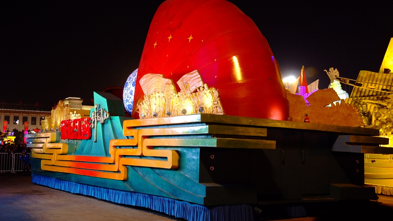 Tiananmen Square colorful night (rebar works) #5 - 1366x768