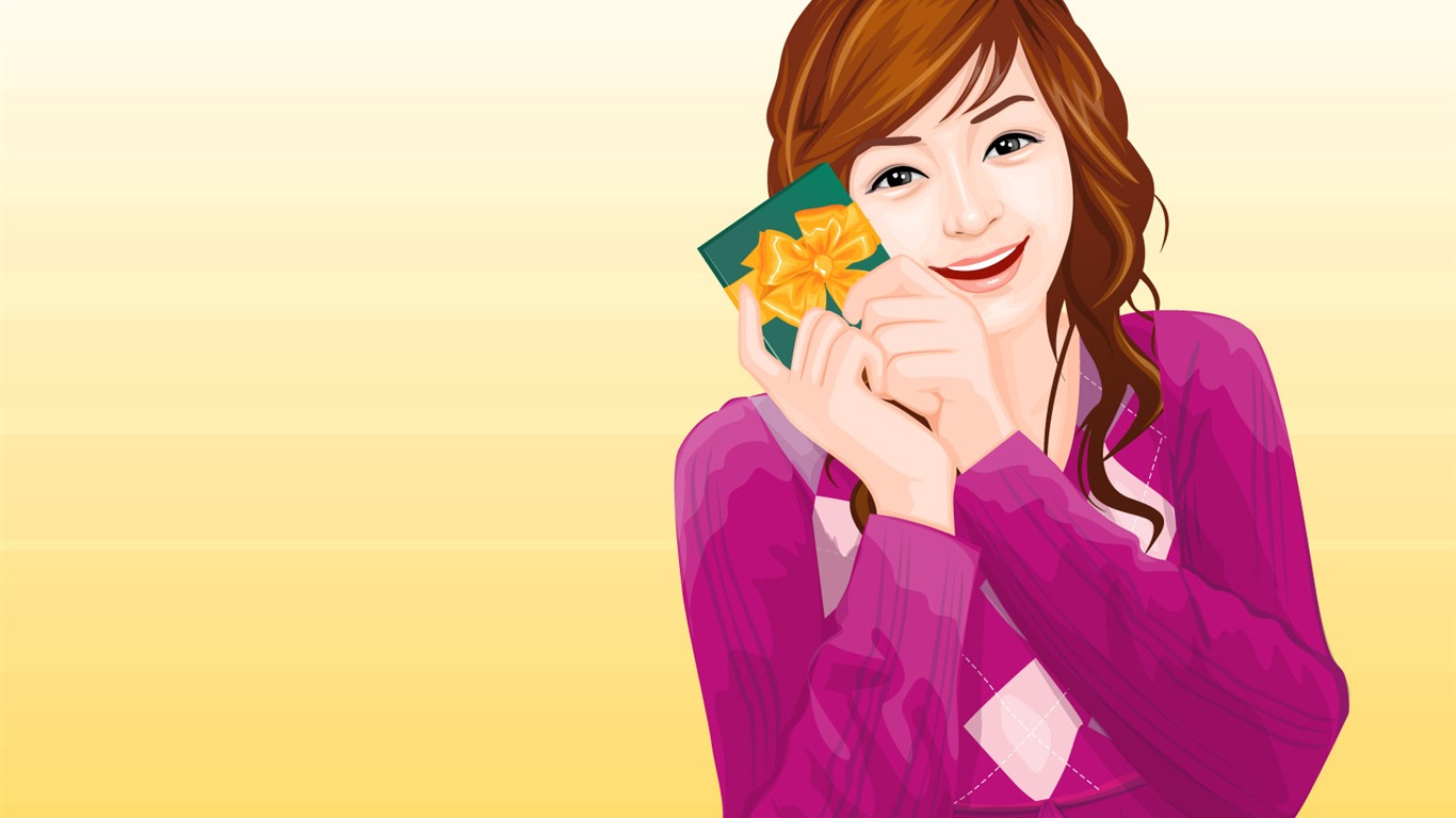 Vector collection of women wallpaper (2) #12 - 1366x768