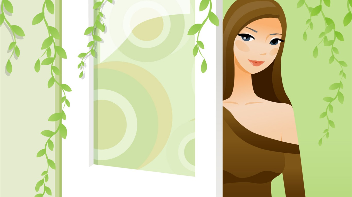 Vector collection of women wallpaper (5) #8 - 1366x768