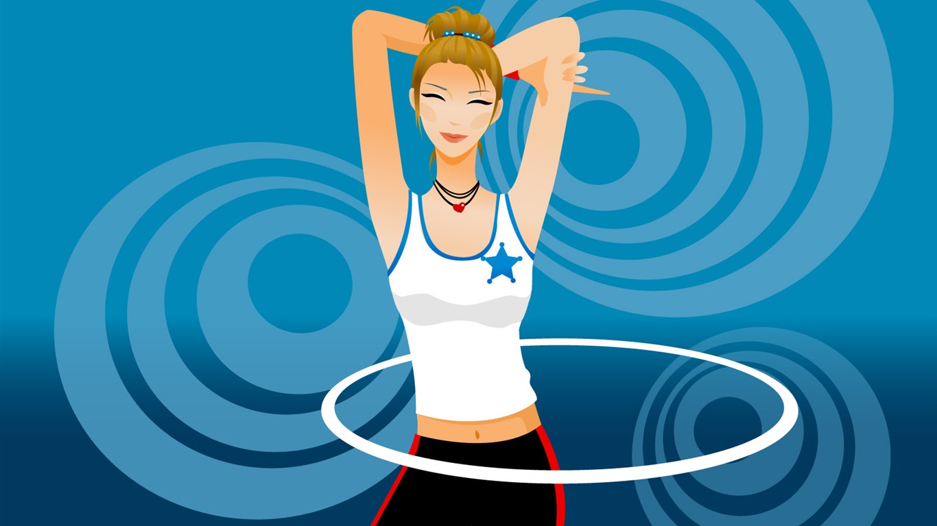 Vector collection of women wallpaper (5) #18 - 1366x768