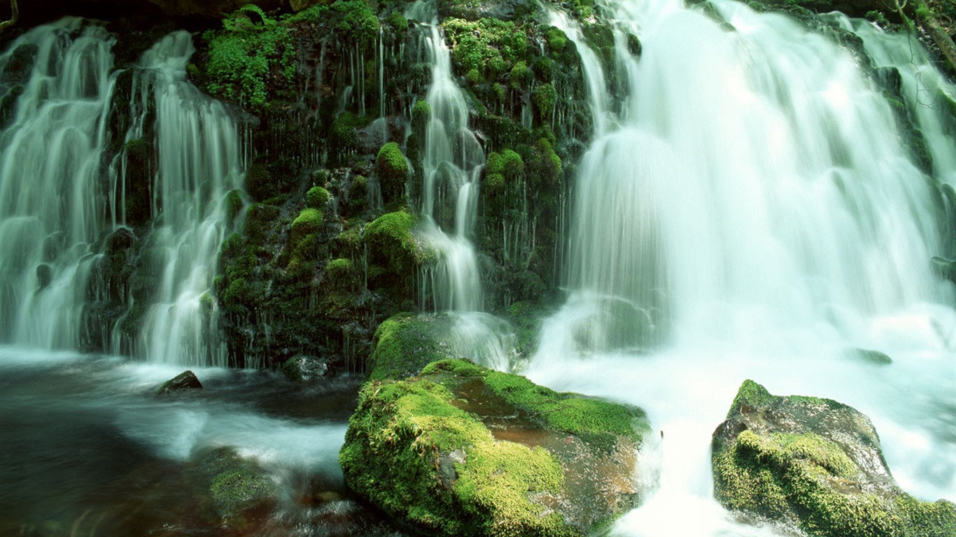 Waterfall-Streams Wallpaper (2) #18 - 1366x768