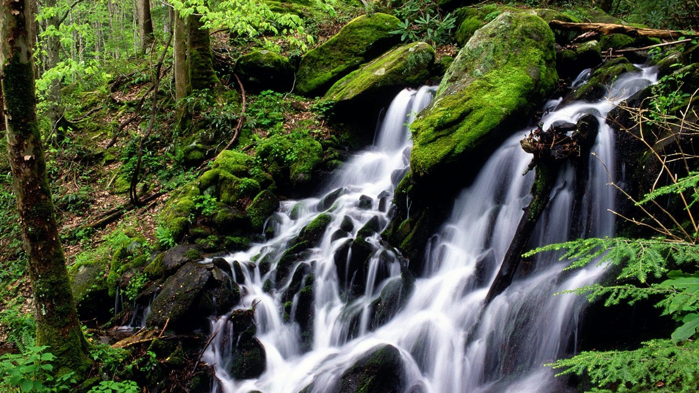 Waterfall flux papier peint (3) #3 - 1366x768