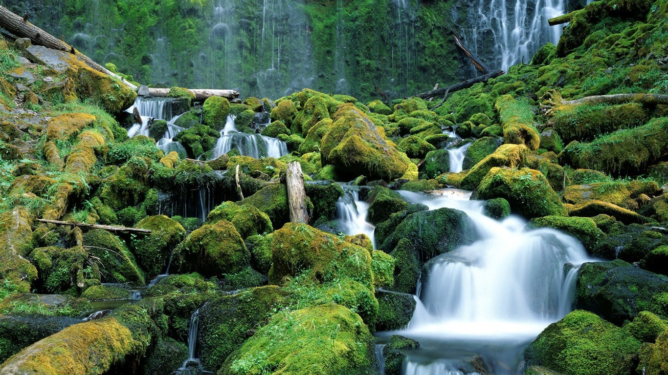 Waterfall-Streams Wallpaper (3) #13 - 1366x768