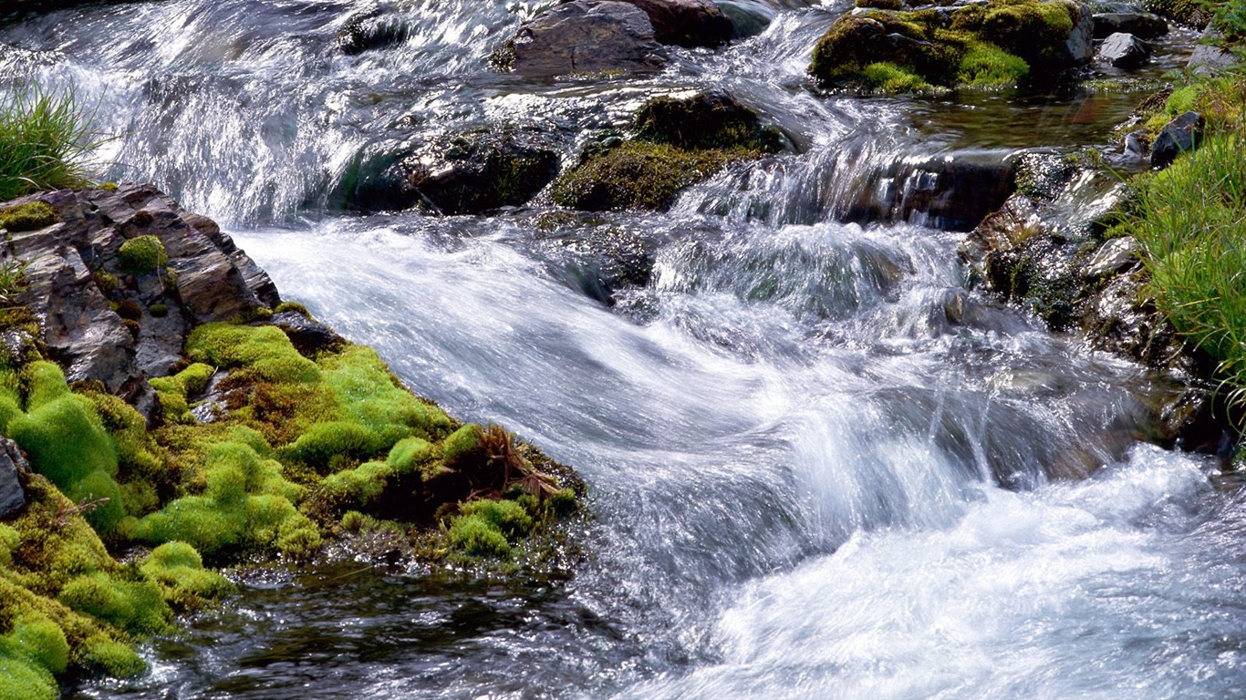 Waterfall-Streams Wallpaper (3) #18 - 1366x768