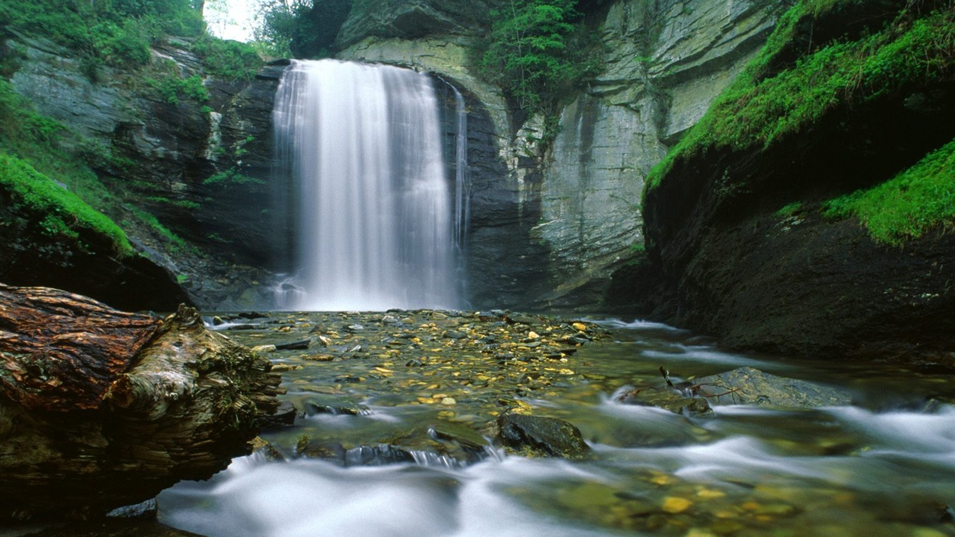 Waterfall streams wallpaper (5) #16 - 1366x768