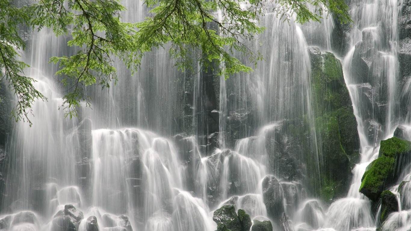 Waterfall-Streams Wallpaper (5) #18 - 1366x768