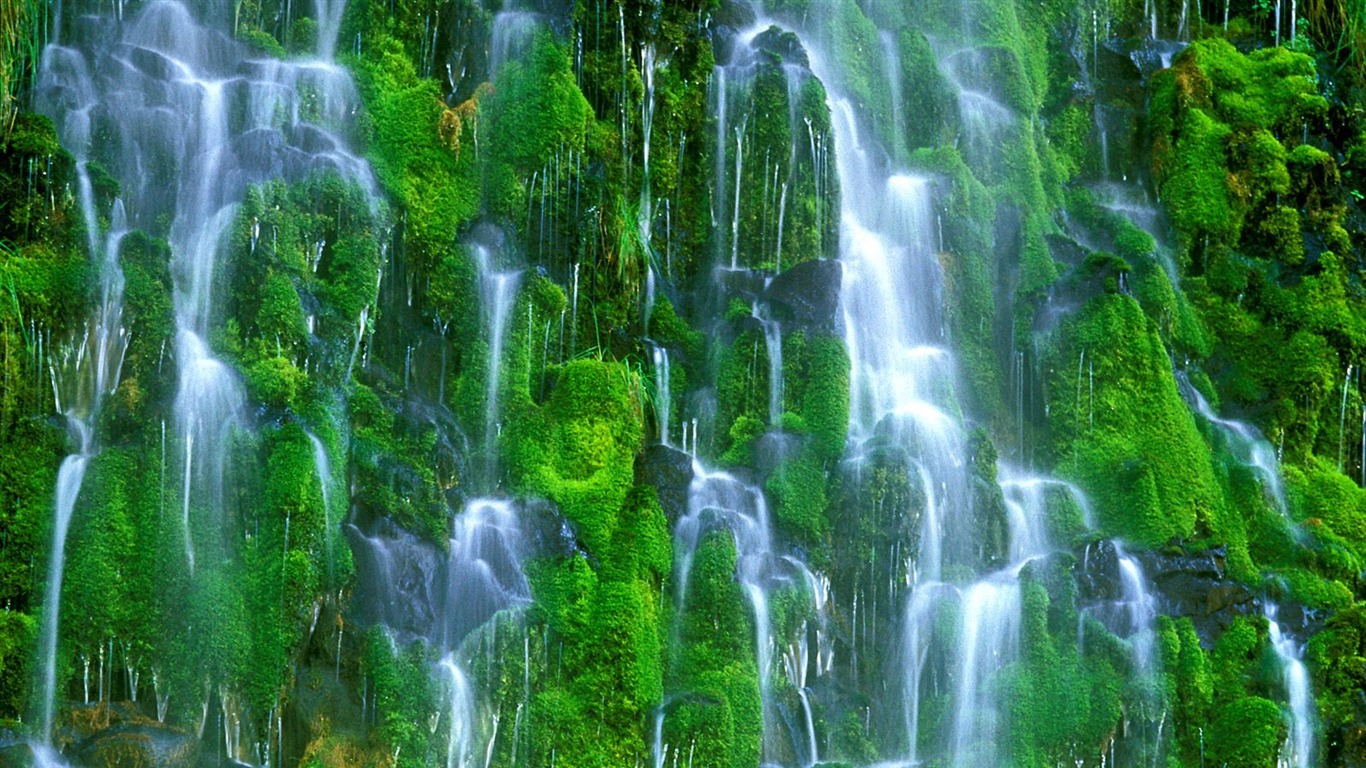 Waterfall streams wallpaper (7) #20 - 1366x768
