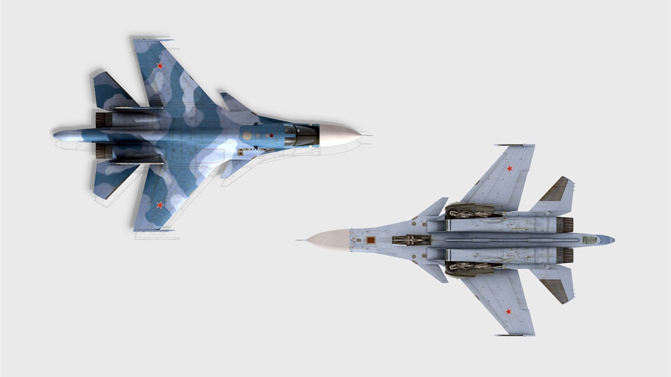 CG Wallpaper Militärflugzeugen #5 - 1366x768