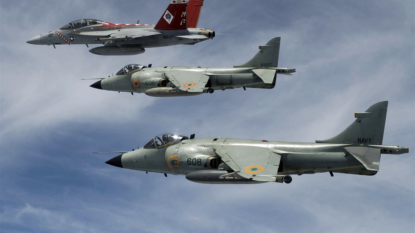 HD обои военных самолетов (11) #3 - 1366x768