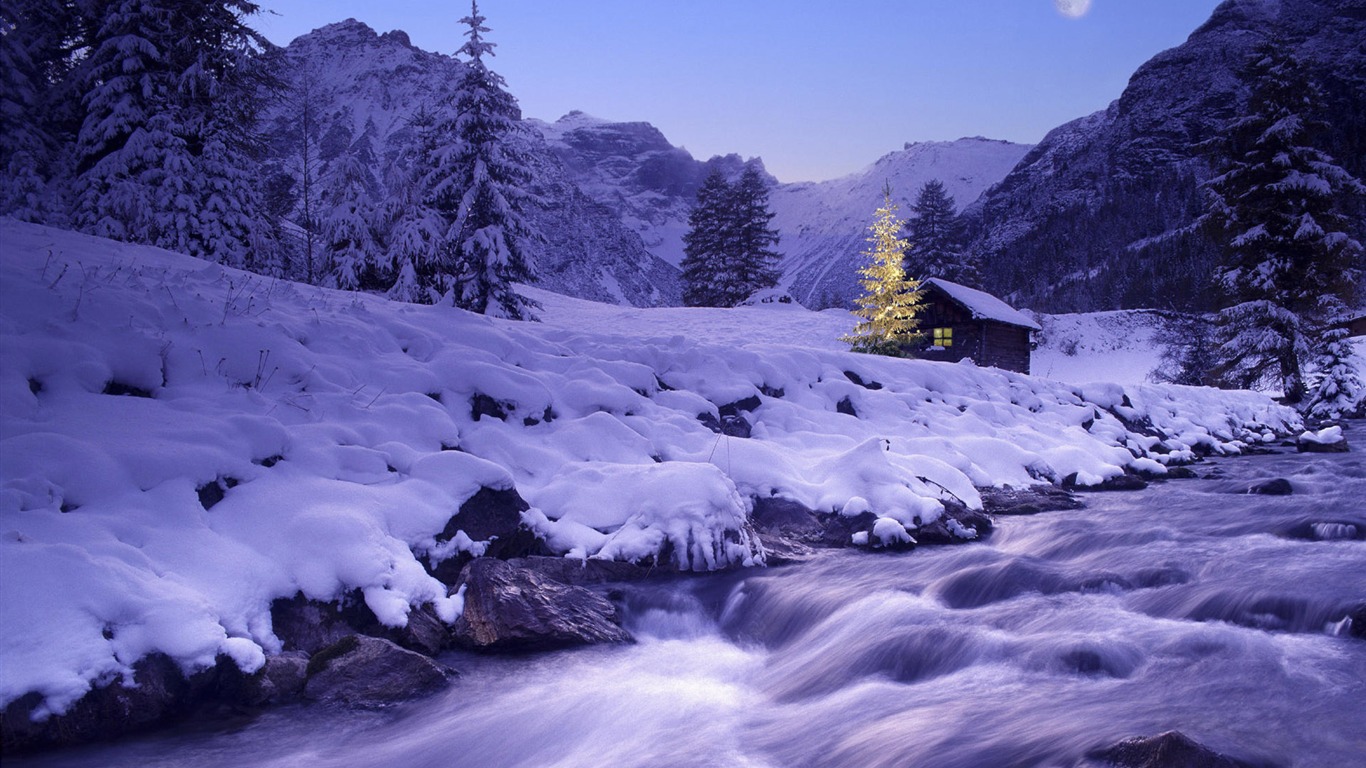 Snow widescreen wallpaper (2) #9 - 1366x768