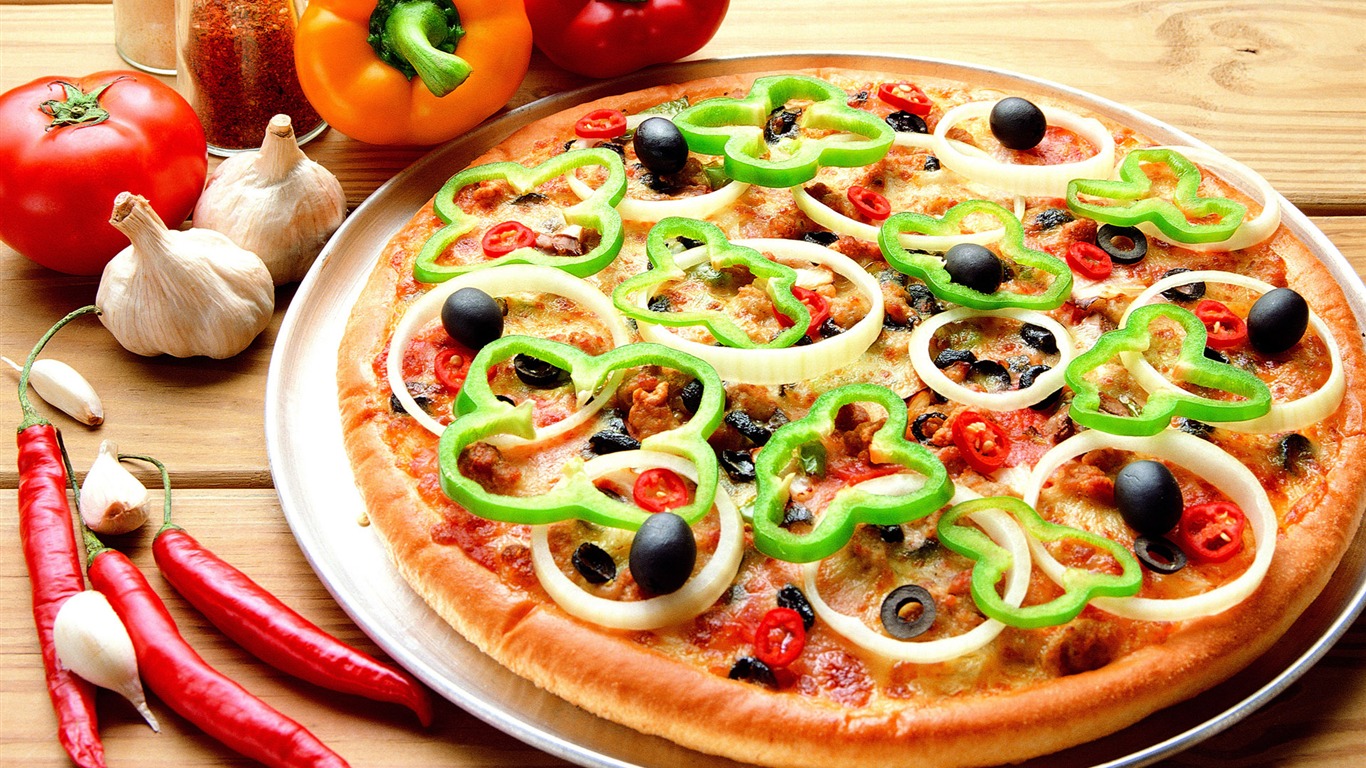 Fond d'écran Alimentation Pizza (3) #1 - 1366x768