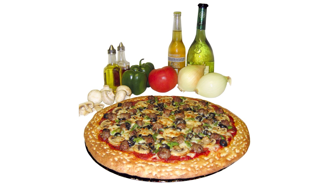 Pizza Jídlo tapety (3) #11 - 1366x768