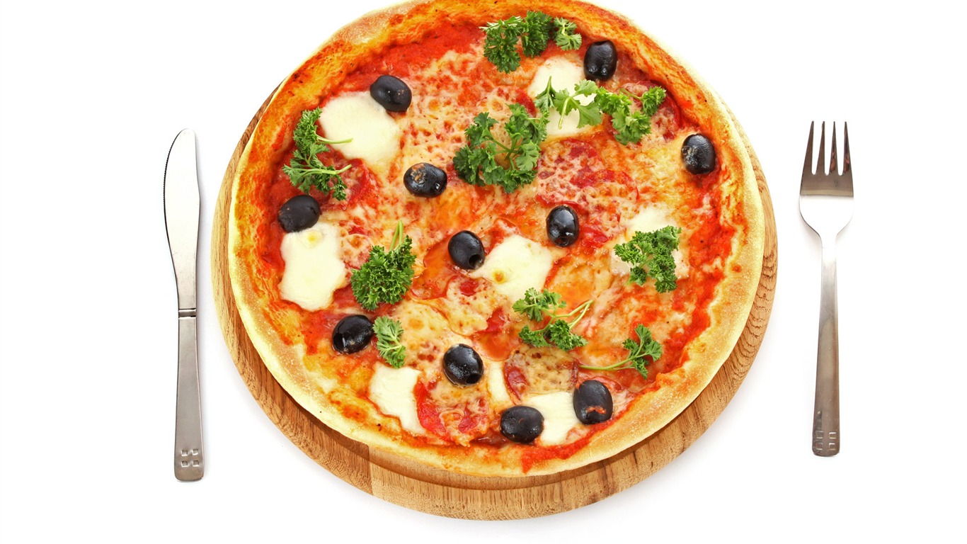 Pizza Jídlo tapety (4) #9 - 1366x768