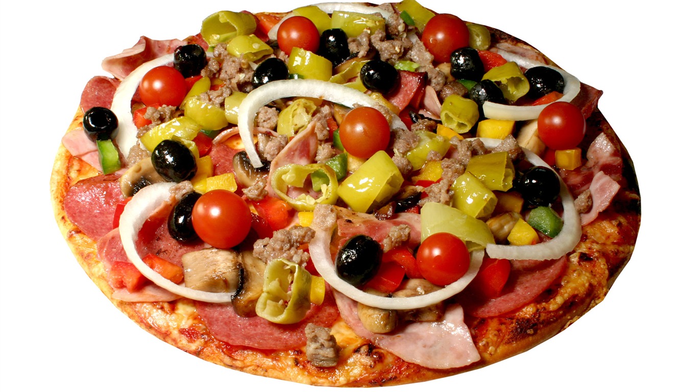 Pizza Jídlo tapety (4) #15 - 1366x768