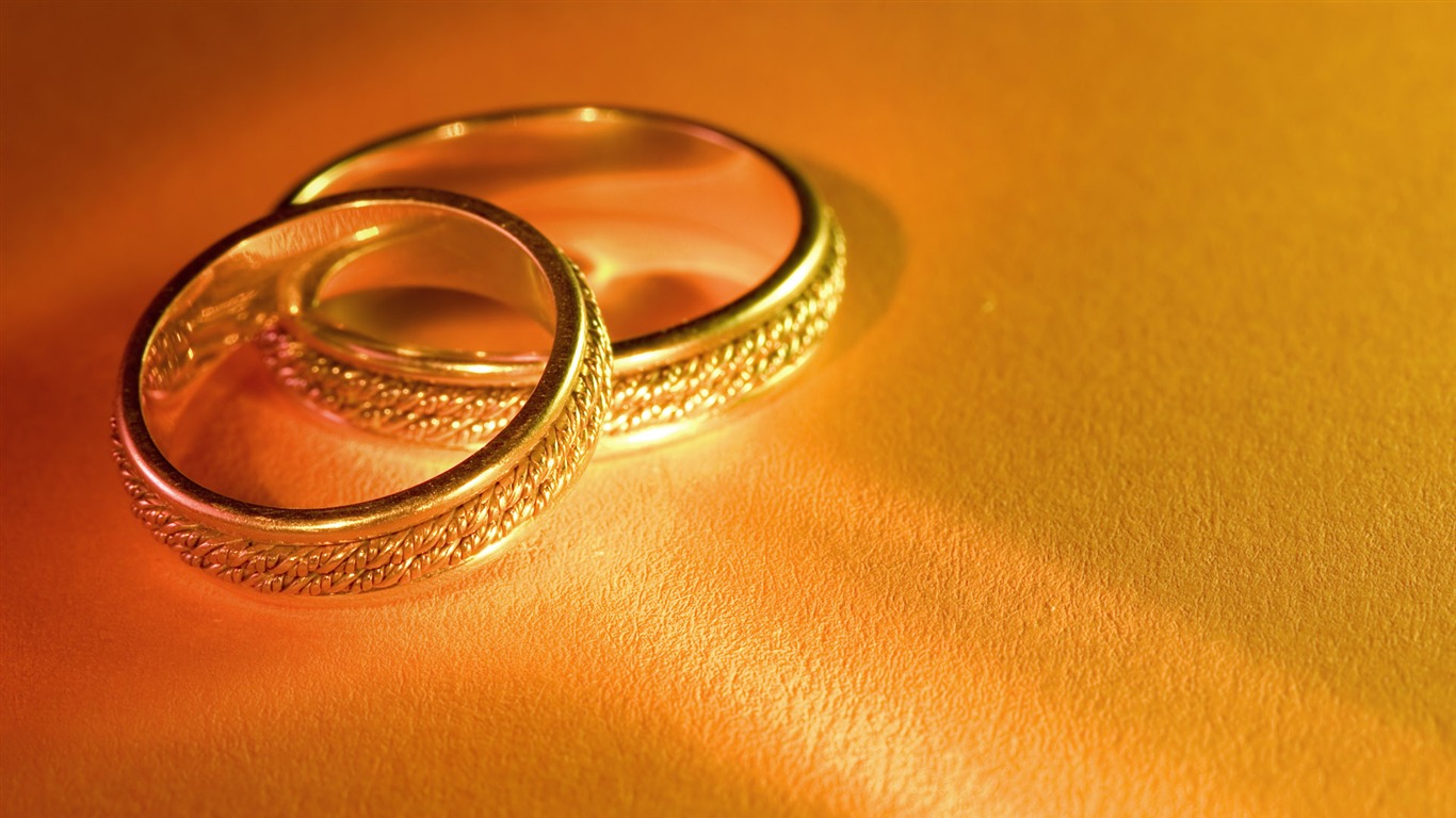 Свадьбы и свадебные кольца обои (1) #4 - 1366x768