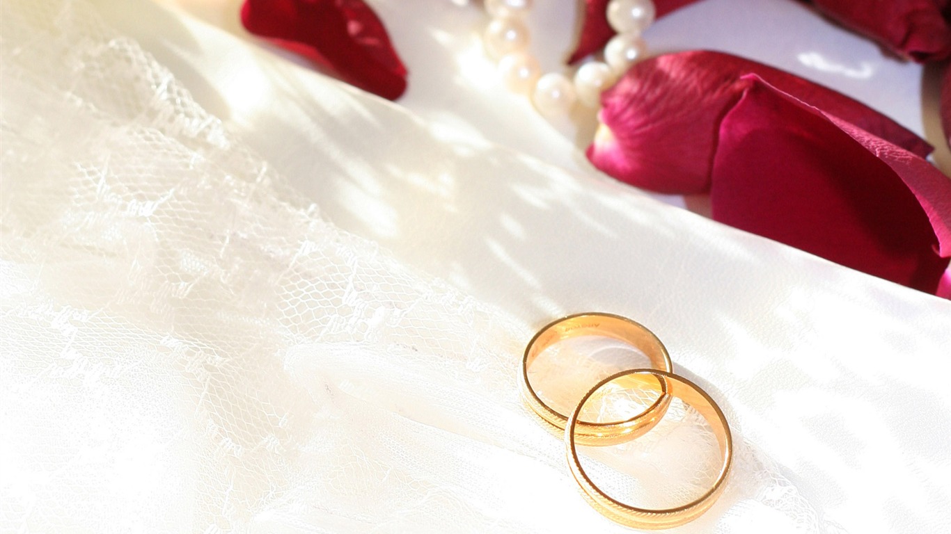 Свадьбы и свадебные кольца обои (1) #7 - 1366x768