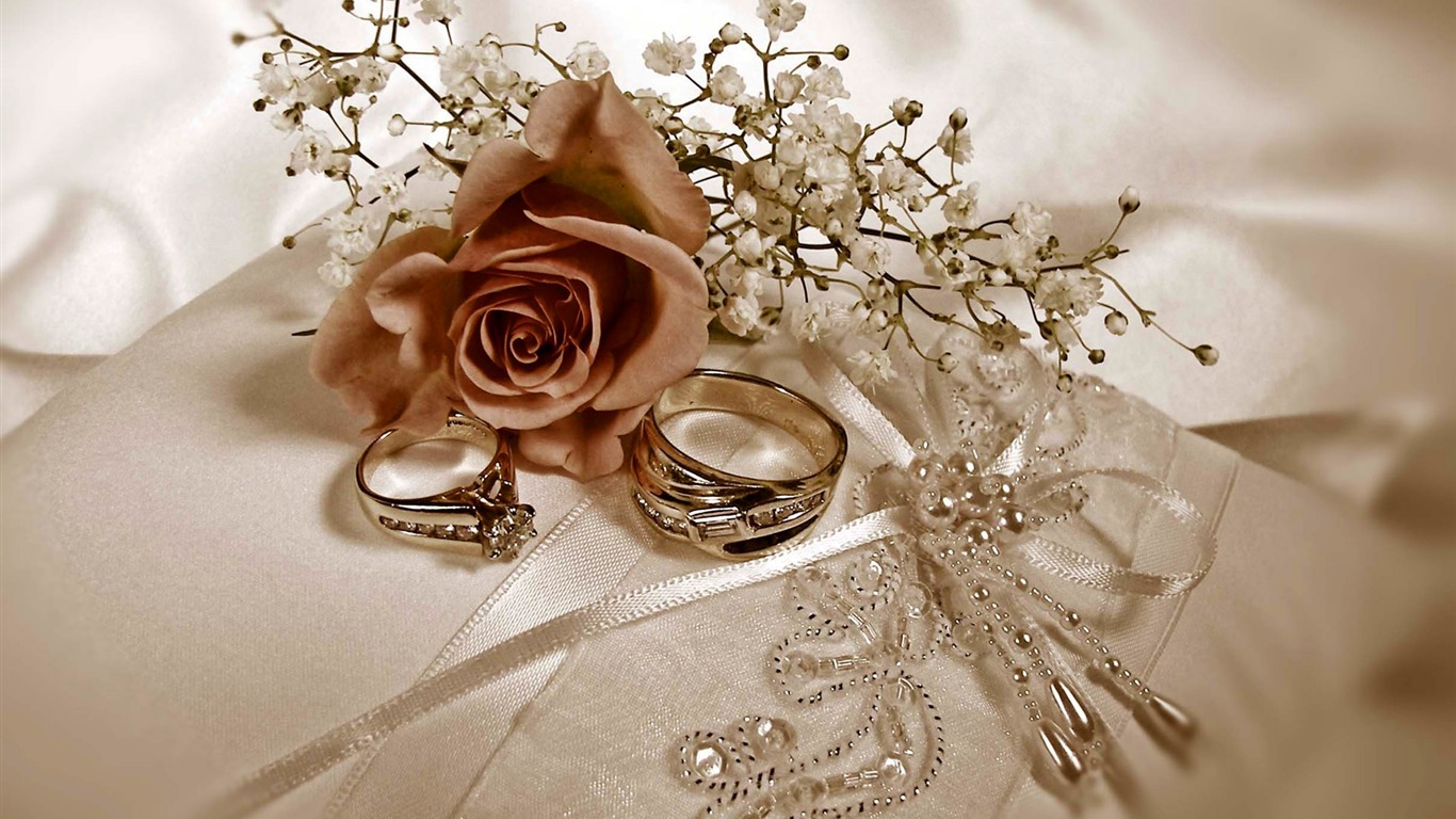 Mariage et papier peint anneau de mariage (1) #13 - 1366x768