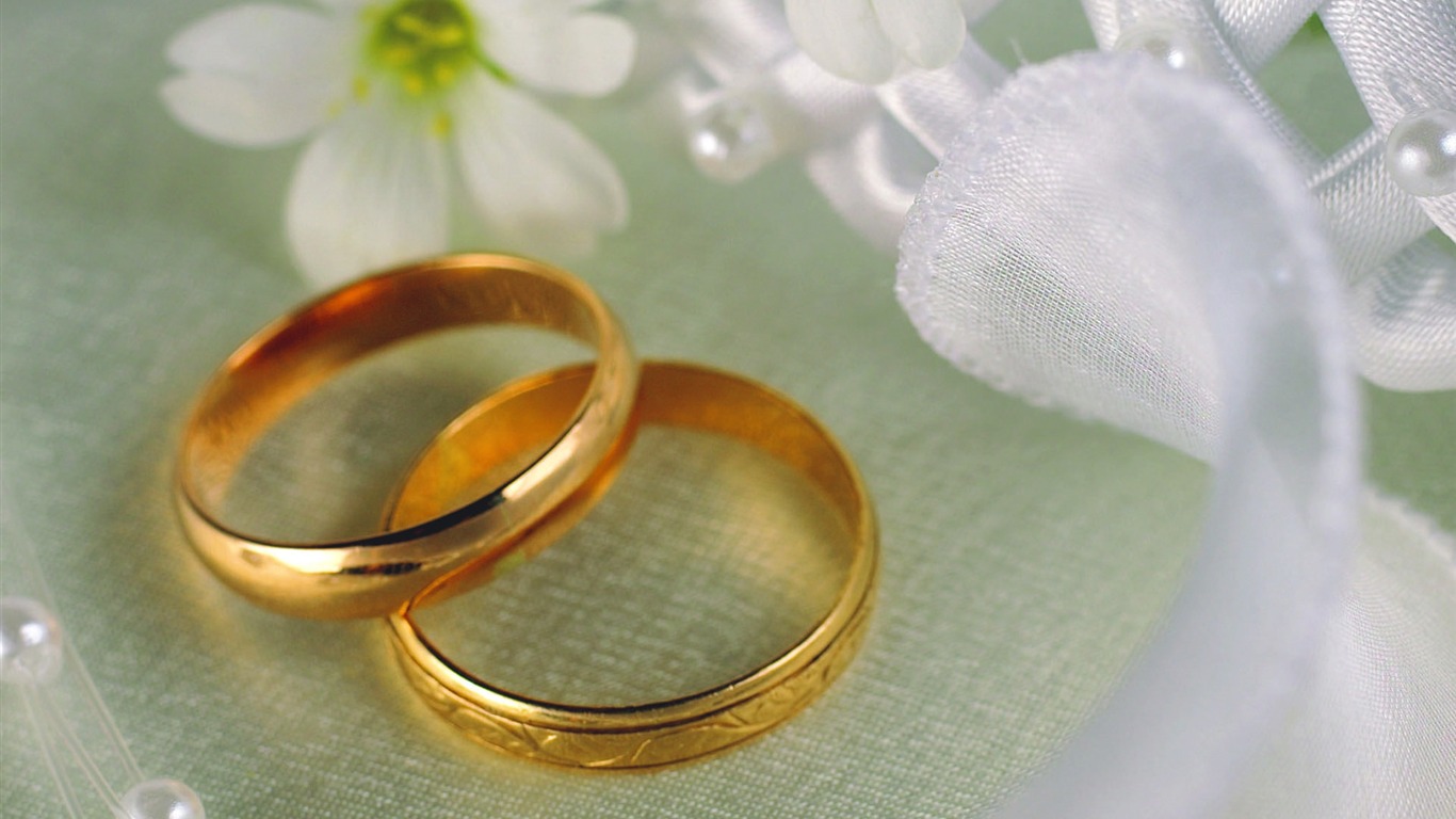 Svatby a svatební prsten tapety (1) #16 - 1366x768