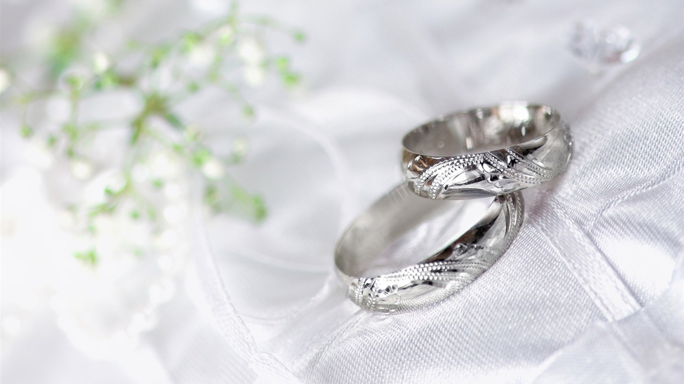 Свадьбы и свадебные кольца обои (1) #20 - 1366x768