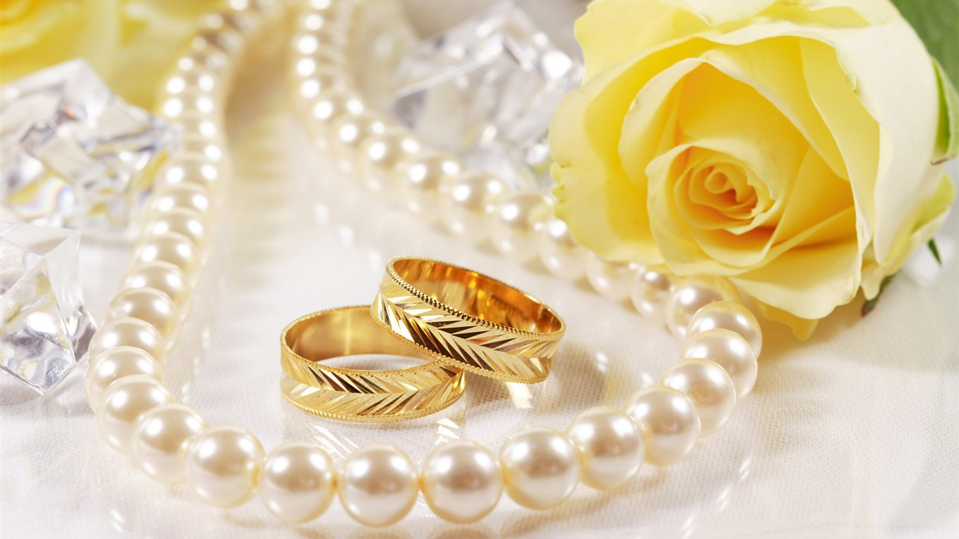 Свадьбы и свадебные кольца обои (2) #1 - 1366x768