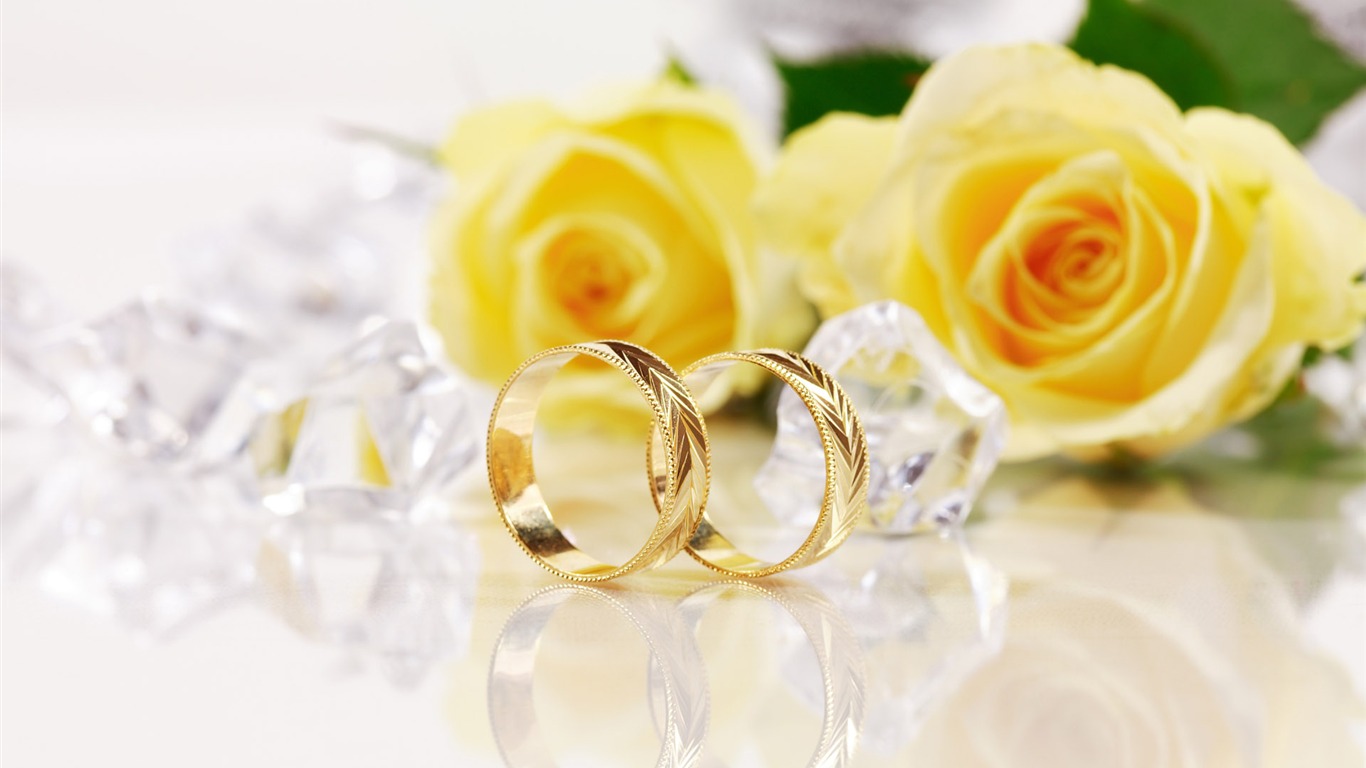 Свадьбы и свадебные кольца обои (2) #2 - 1366x768