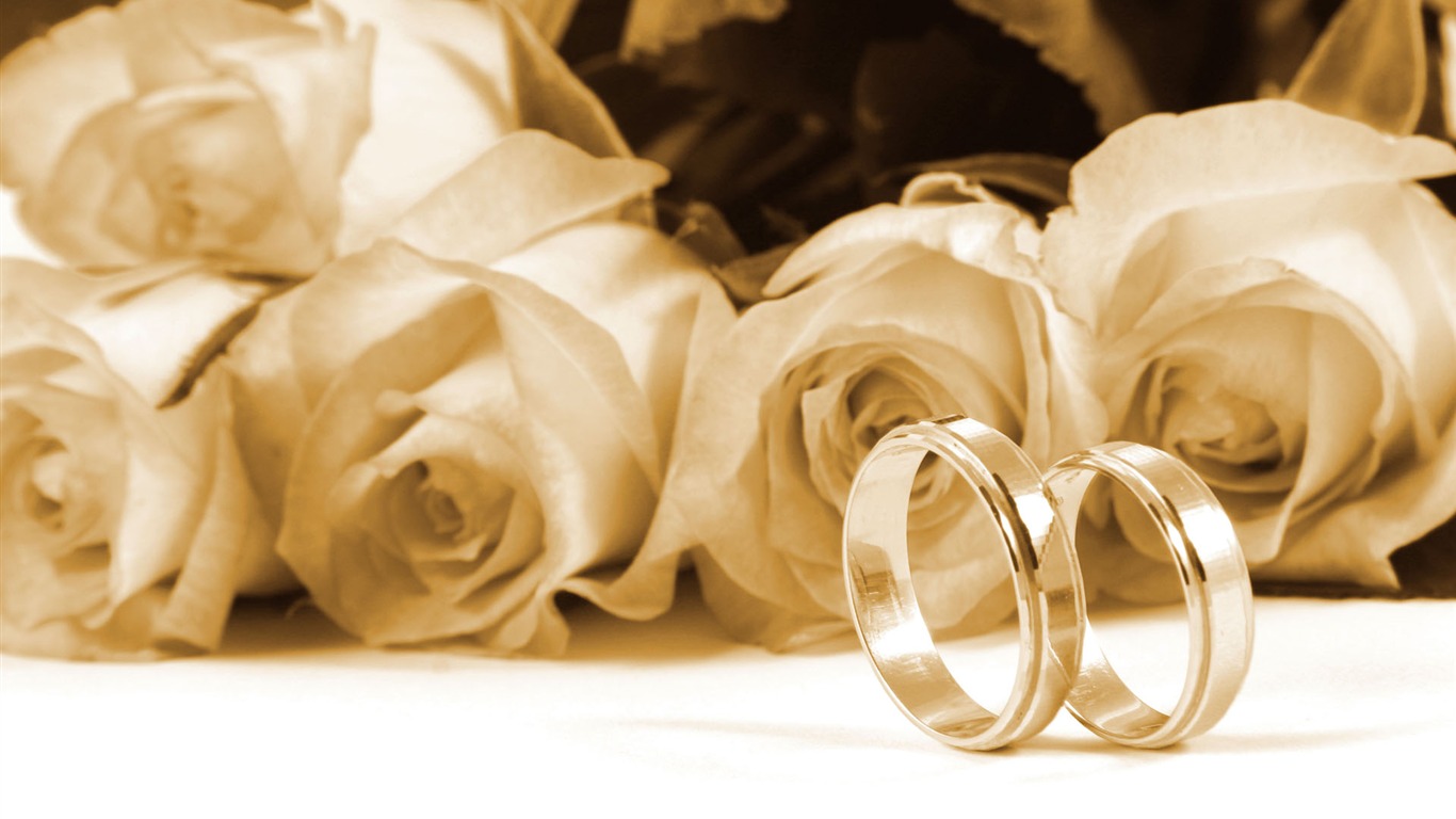 Svatby a svatební prsten tapety (2) #9 - 1366x768
