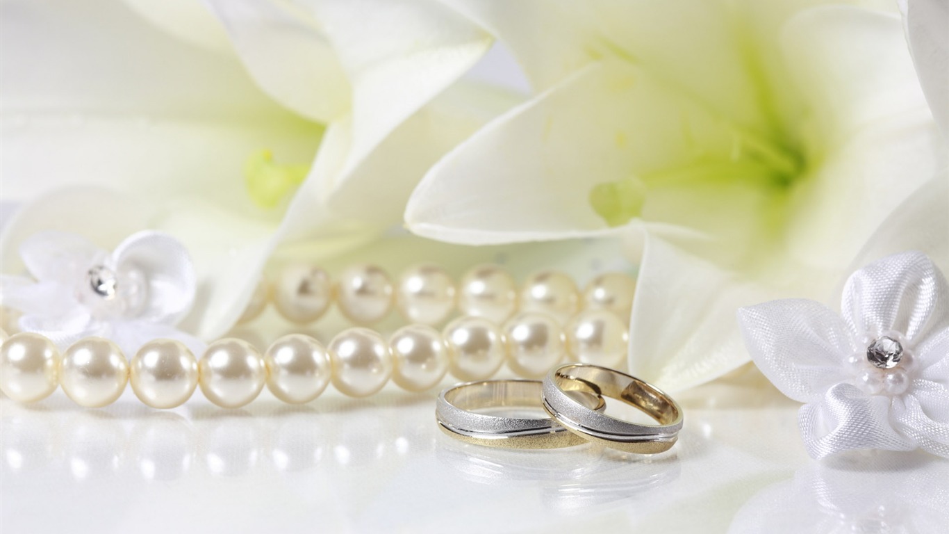 Свадьбы и свадебные кольца обои (2) #19 - 1366x768