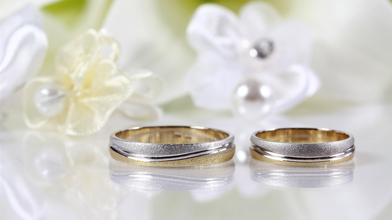 Свадьбы и свадебные кольца обои (2) #20 - 1366x768
