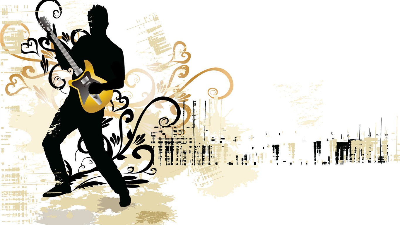 Vector musical theme wallpapers (1) #4 - 1366x768