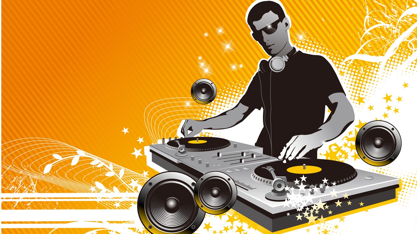 Vector musikalische Thema Wallpaper (1) #10 - 1366x768