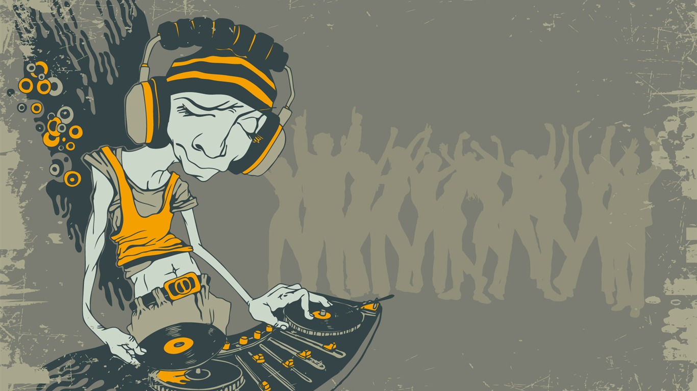 Vector musikalische Thema Wallpaper (1) #19 - 1366x768