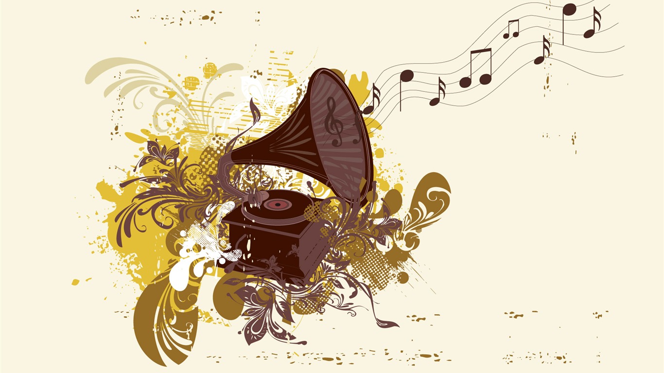 Vector musical theme wallpapers (3) #3 - 1366x768