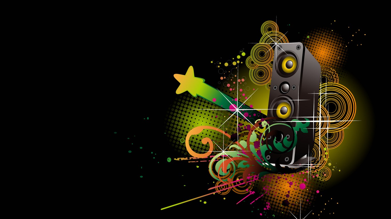 Vector musical theme wallpapers (3) #5 - 1366x768