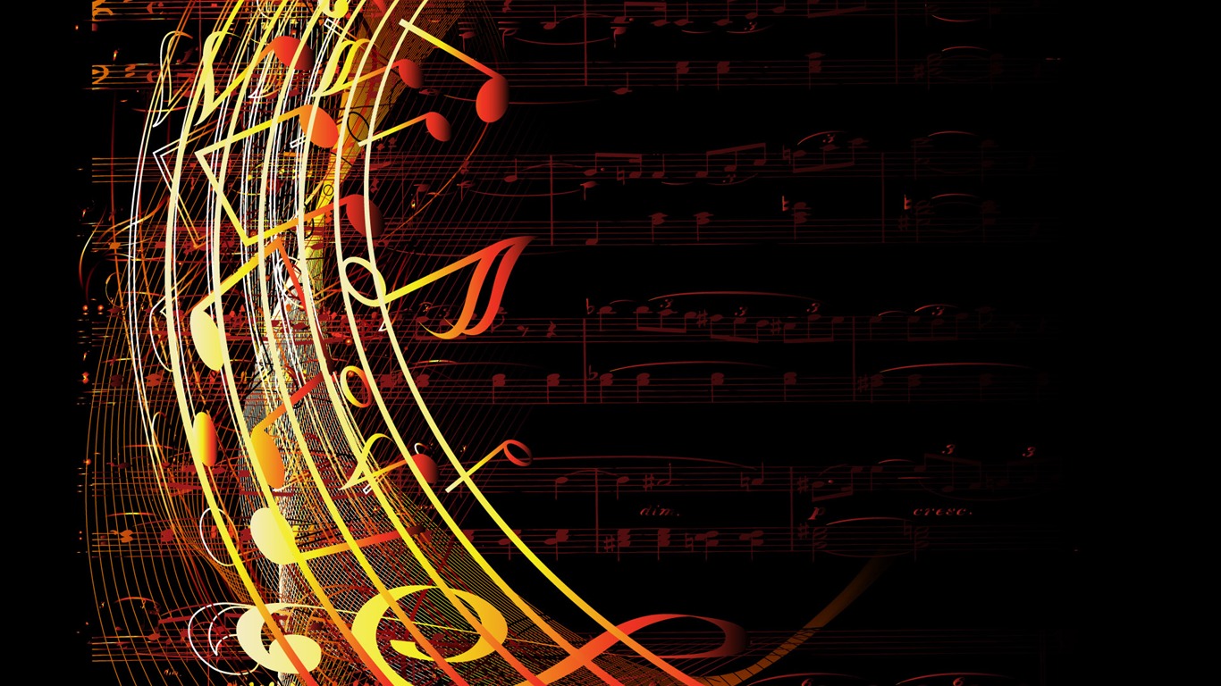 Vector musical theme wallpapers (3) #12 - 1366x768